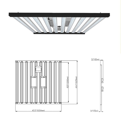 2000umol / S 1000 Watt Led Grow Işık Çubuğu Dikey Tarım için Led Grow Işık Şeritleri