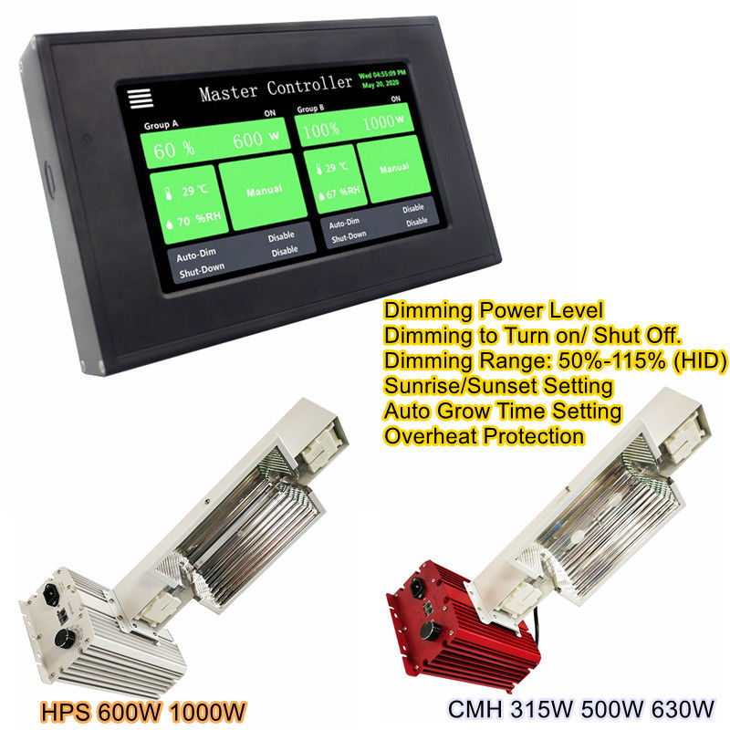 Nem Sensörleri 315W 0 10V Kontrol Cihazı CMH HPS İç Mekan Bitki Büyüme Aydınlatması
